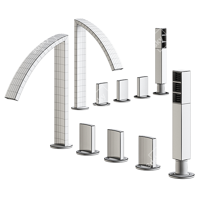 Elegant Moon Faucet by Zazzeri 3D model image 4