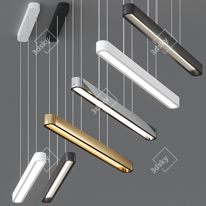 Sleek Talo LED Suspension 3D model image 1