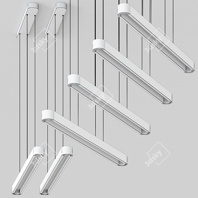 Sleek Talo LED Suspension 3D model image 2