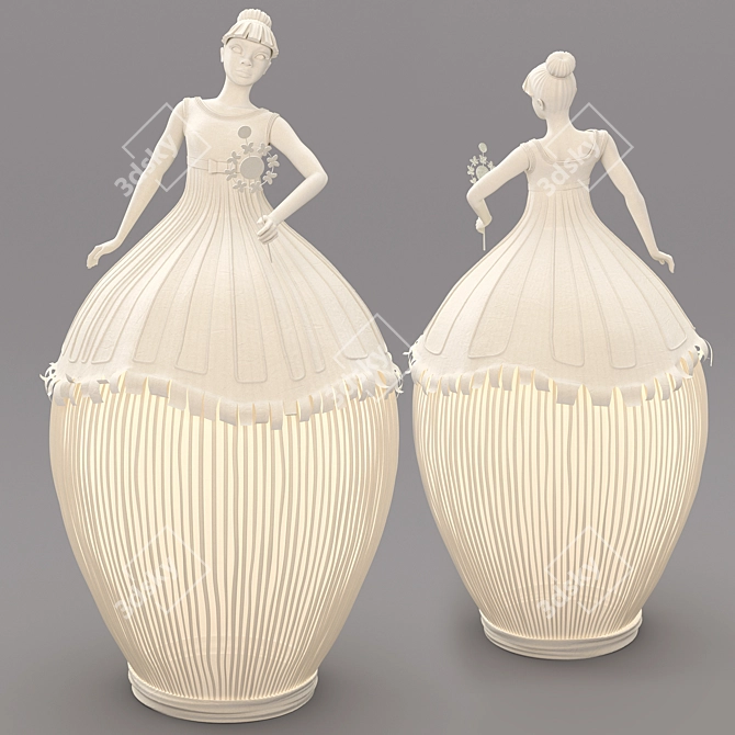 Graceful Reflections Ballerina Floor Lamp 3D model image 1