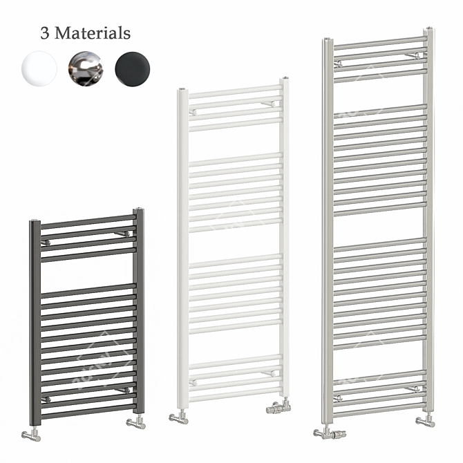 Sleek Zehnder Aura Heated Towel Rail 3D model image 1
