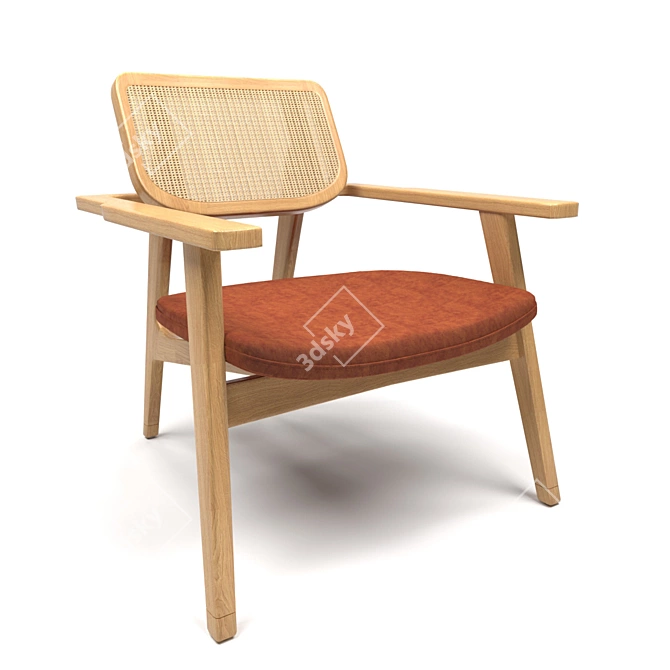 Stylish Phileas Armchair 3D model image 1