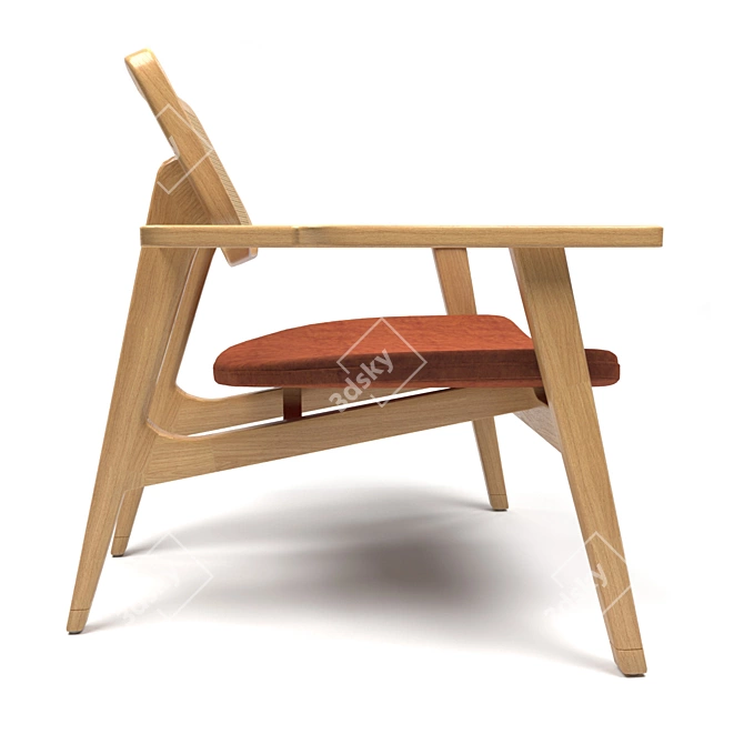 Stylish Phileas Armchair 3D model image 3