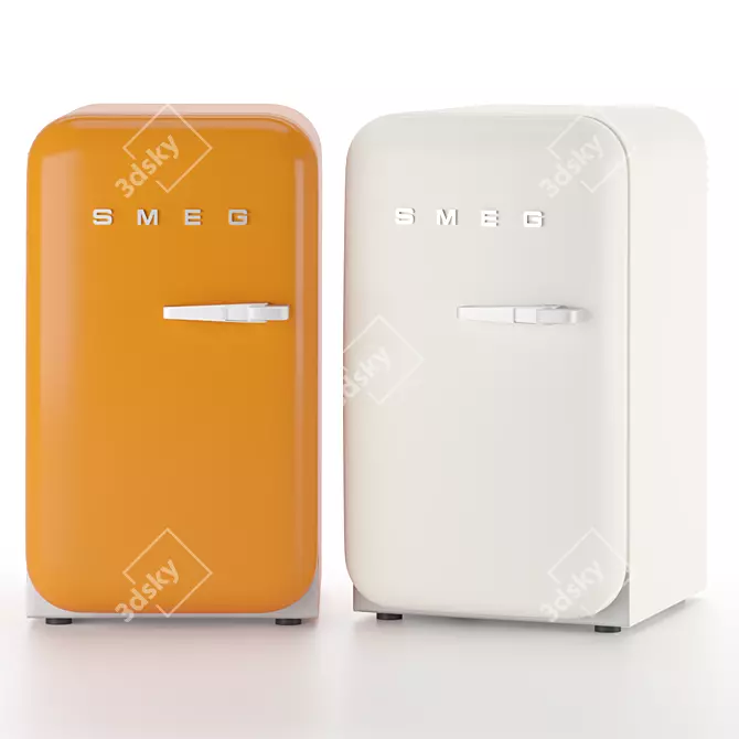 Smeg FAB5LRD3 Mini Refrigerator: Retro Style 3D model image 3