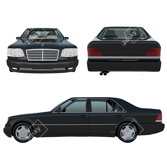 Classic Mercedes w140 - 3D Model 3D model image 3