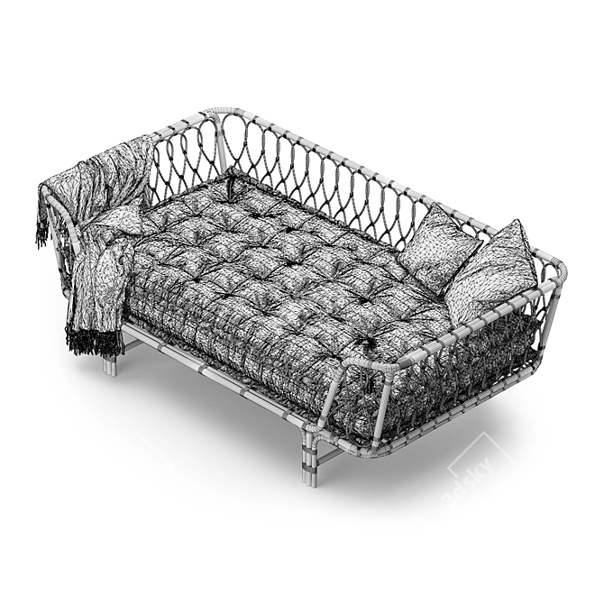 Luxury Rattan Daybed: Venus 3D model image 3