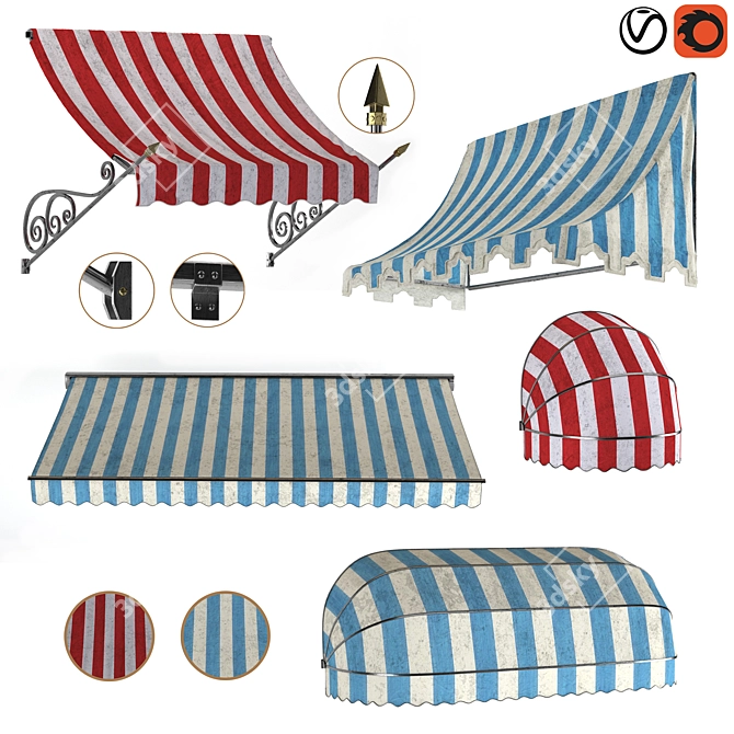 Versatile Awning Kit: vol.08 3D model image 1