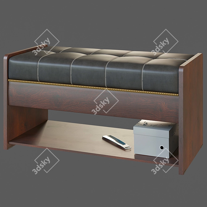 Sleek Entryway Bench: 400h*400*800м 3D model image 1