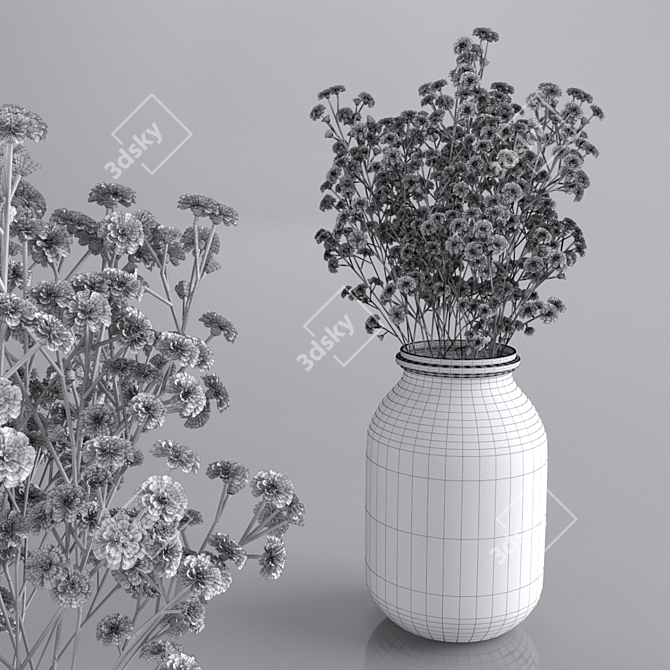 Whimsical Gypsophila Jar Bouquet 3D model image 2