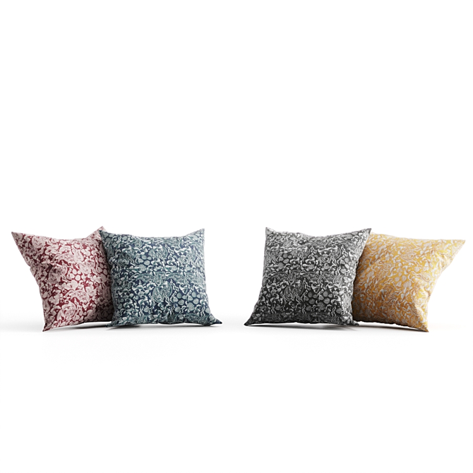 Floral Bliss Pillow Set 3D model image 1
