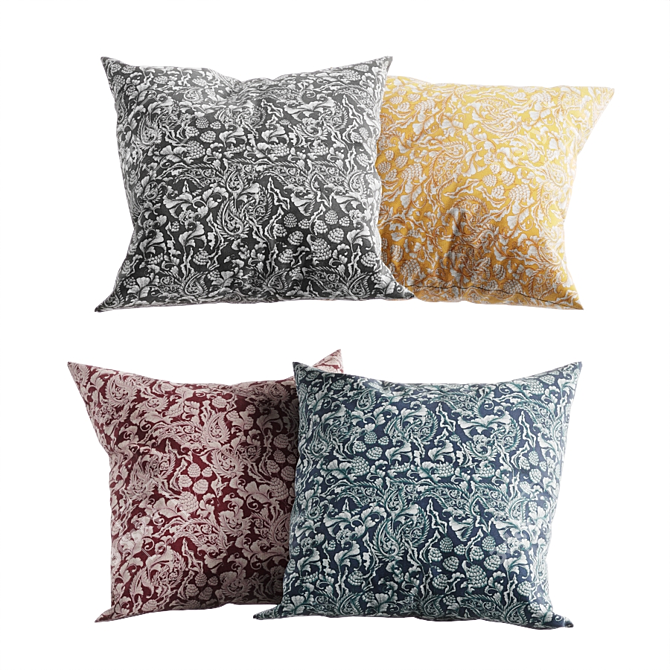 Floral Bliss Pillow Set 3D model image 5