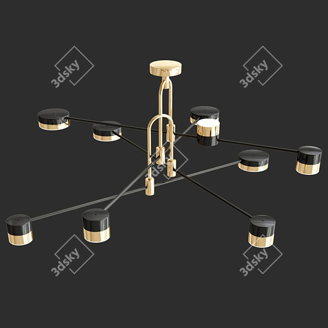 Modern LED Hinge Chandelier 3D model image 3