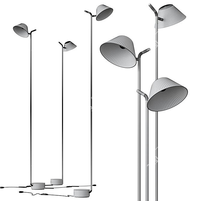 Elegant White Peek Floor Lamp 3D model image 2