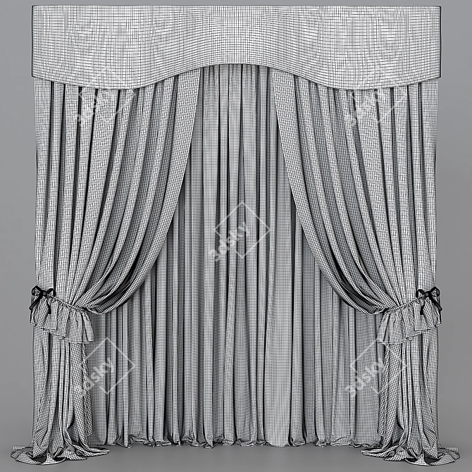 Versatile Curtain Set: Adjustable Color & Transparency | 3D Max 2018 3D model image 2
