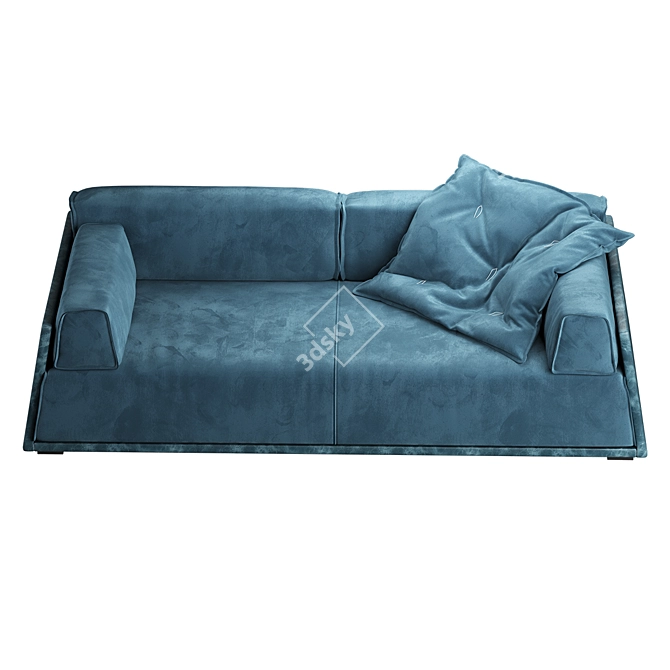 Hard Soft Slim Sofa: The Perfect Blend of Comfort and Style! 3D model image 4