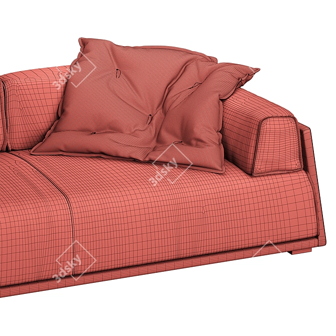 Hard Soft Slim Sofa: The Perfect Blend of Comfort and Style! 3D model image 5