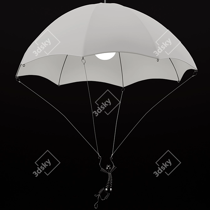 Parachute Sculptural Handmade Metal Lamp 3D model image 4