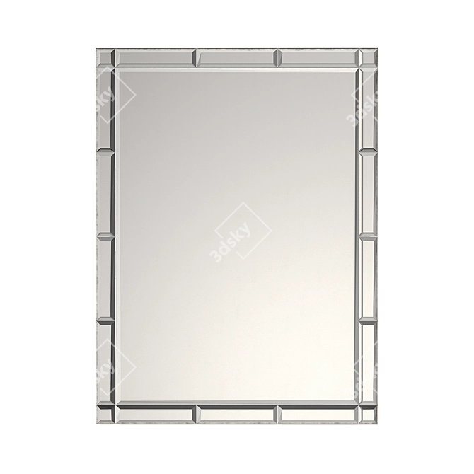 French Beveled Glass Mirror - Elegant Home Decor 3D model image 1