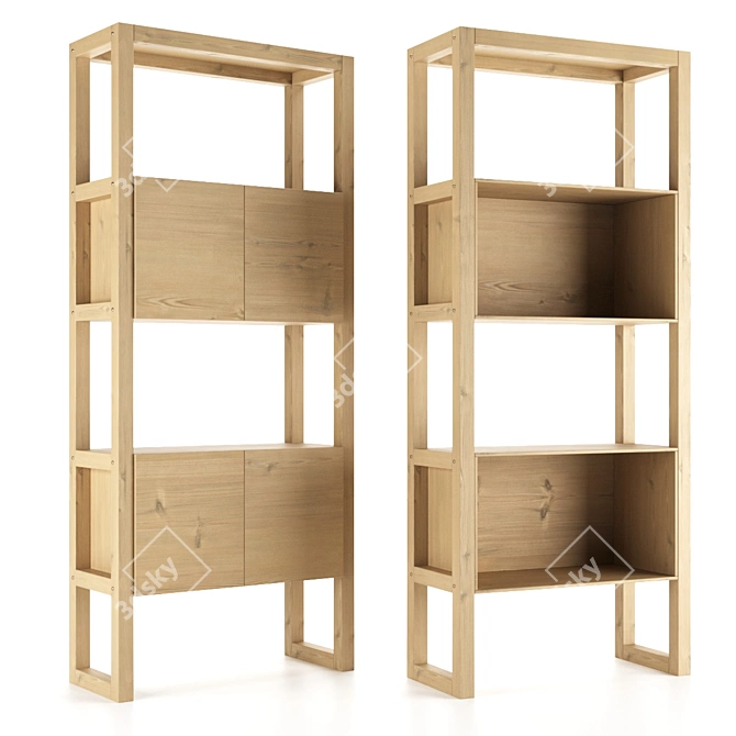 Versatile Shelving Unit: Compo - Storage Solution with Drawers - 80cm x 190cm x 33.6cm 3D model image 1
