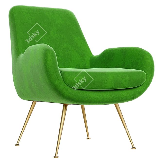 Versatile Moby Accent Chair: Customizable Color Options 3D model image 2