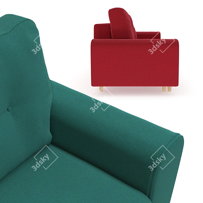 Luxury Velvet Discovery Sofa 3D model image 3