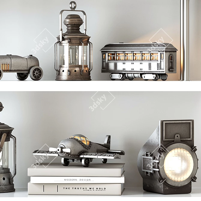 Antique Toy Decor Set 3D model image 4