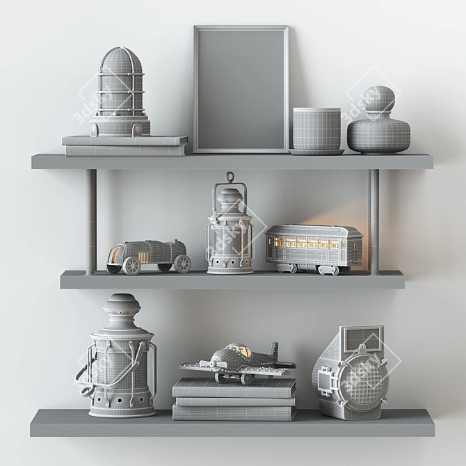 Antique Toy Decor Set 3D model image 5