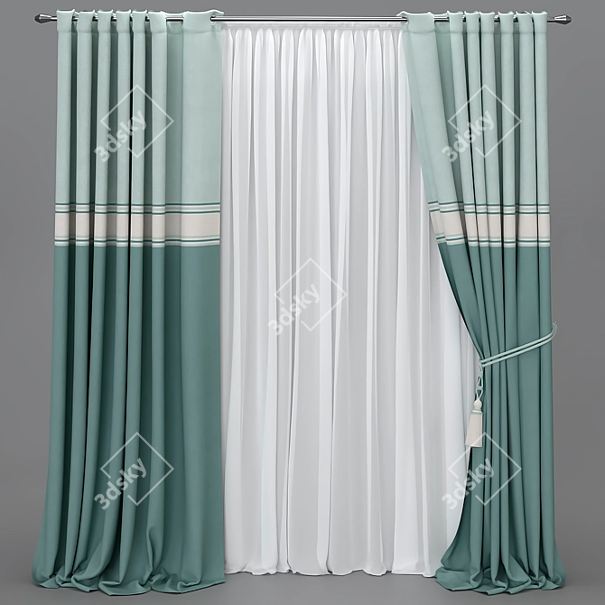 Elegant Drapery in Various Colors 3D model image 4