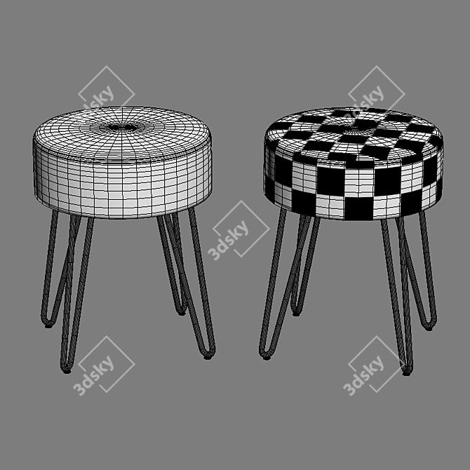 Luxurious Velvet Ottoman: Duhome Modern Design 3D model image 3