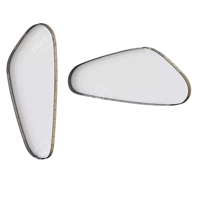 Peyton Black Steel Asymmetrical Mirror 3D model image 3