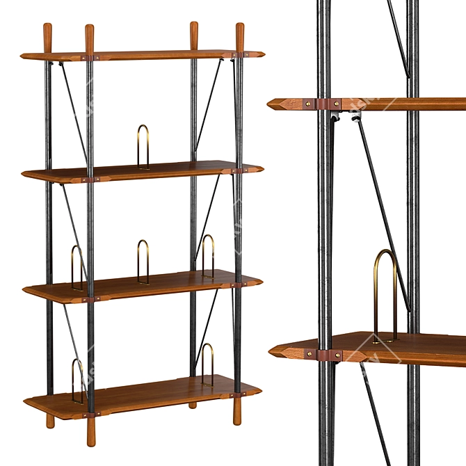 Title: Brandywine Oak Bookshelf 3D model image 1