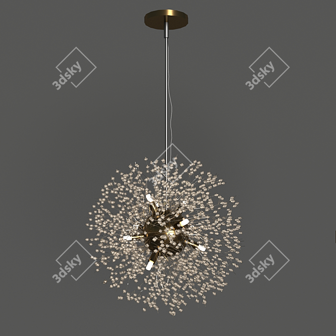 Elegant Crystal Chandelier 3D model image 2