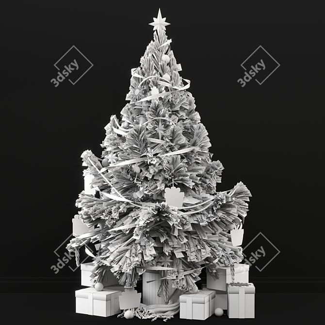 Festive Christmas Tree Display 3D model image 5