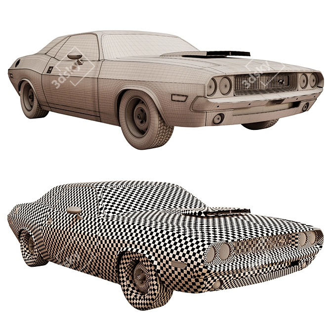 Classic Dodge Challenger 1970 3D model image 5