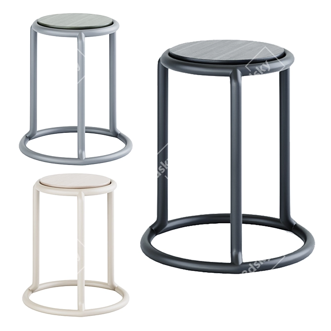 Sleek Champ Stool: Modern Design 3D model image 2