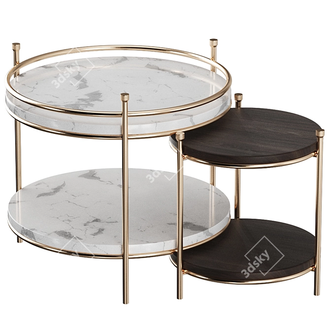 Midcentury Modern Luxury: Erni Side Table 3D model image 1