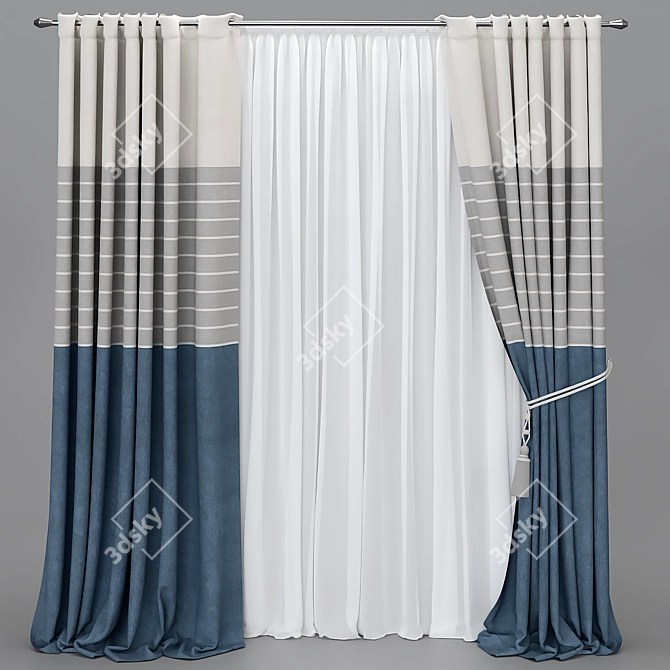 Versatile Curtain with Lush Transitions 3D model image 3
