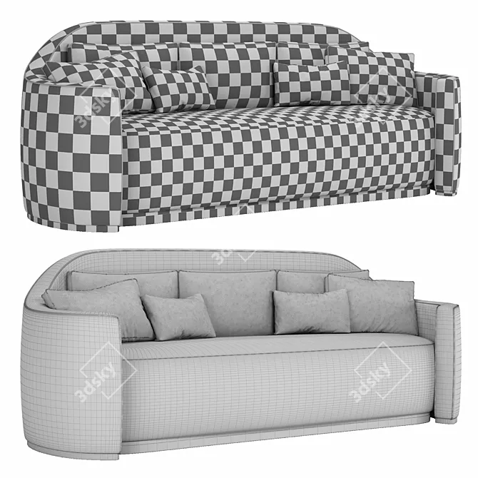 Elegant Frato Milos Sofa 3D model image 5