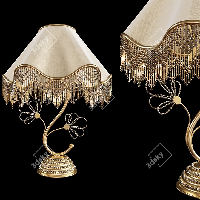 Butterfly Crystal Gold Table Lamp 3D model image 1