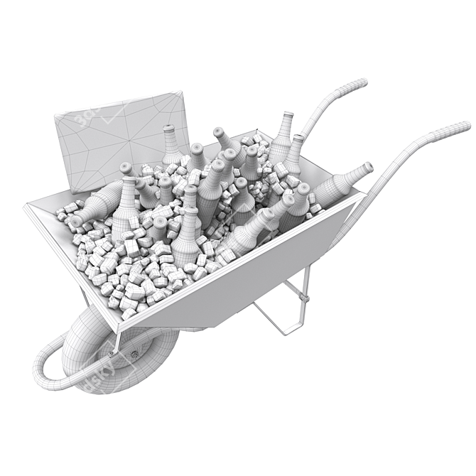 BeerBarrow: Fun and Functional Beer-Carrying Wheelbarrow 3D model image 5