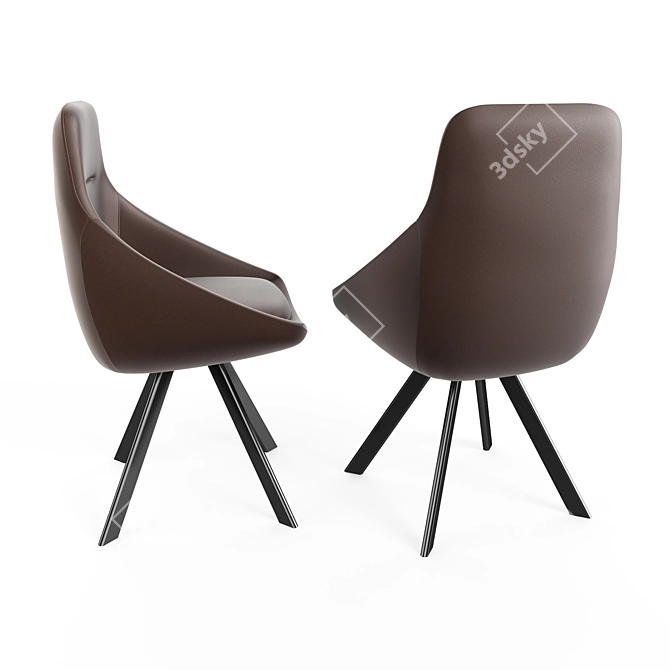 Modern Upholstered Byron Chair 3D model image 2