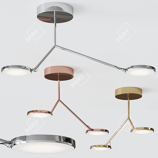 Avveni Asymmetrical Ceiling Light 3D model image 1