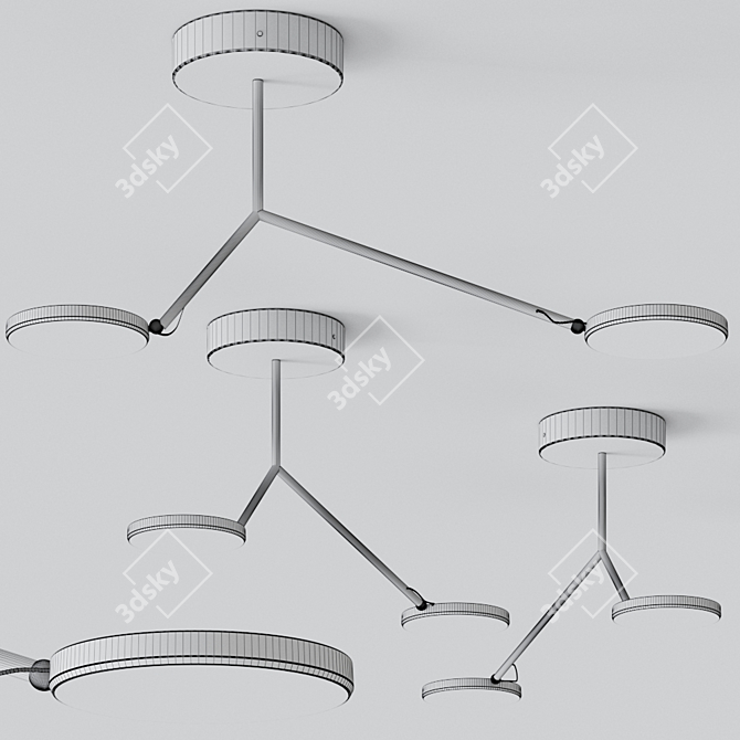 Avveni Asymmetrical Ceiling Light 3D model image 2