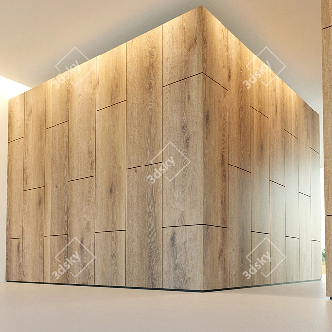 Title: Wooden 3D Corner Panel 3D model image 2