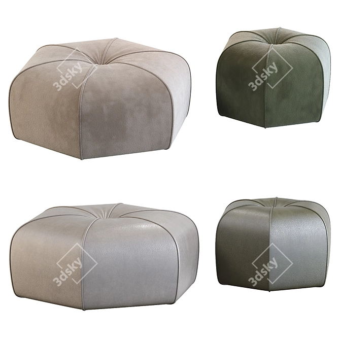 Luxury Italian Pouf: Kingsley 3D model image 1