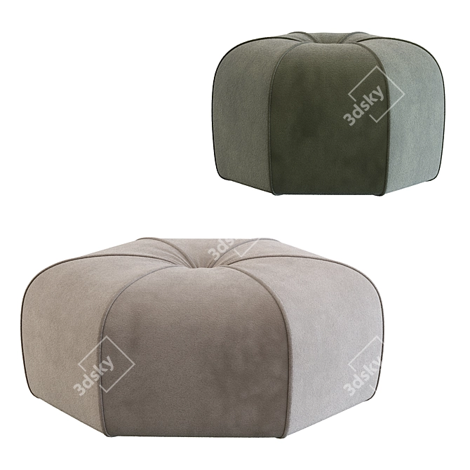Luxury Italian Pouf: Kingsley 3D model image 2