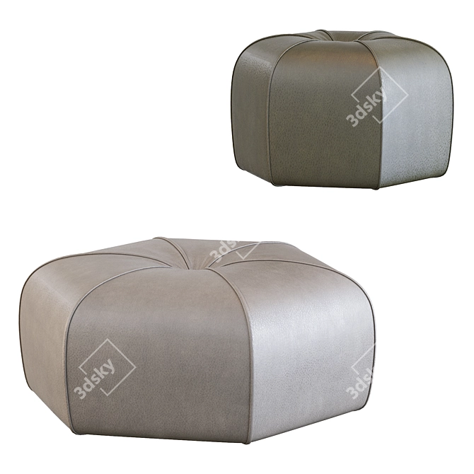 Luxury Italian Pouf: Kingsley 3D model image 3