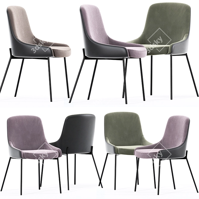 Luxury Upholstered Dining Chair 3D model image 2