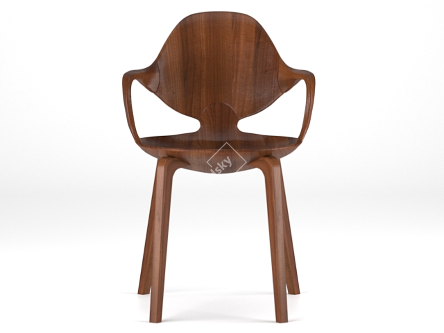 Elegant Clad Chair: Modern Design 3D model image 2