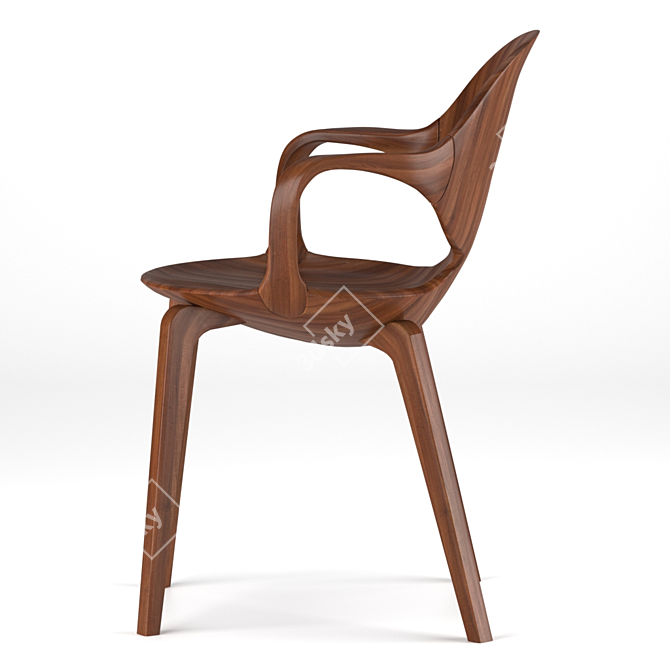 Elegant Clad Chair: Modern Design 3D model image 9